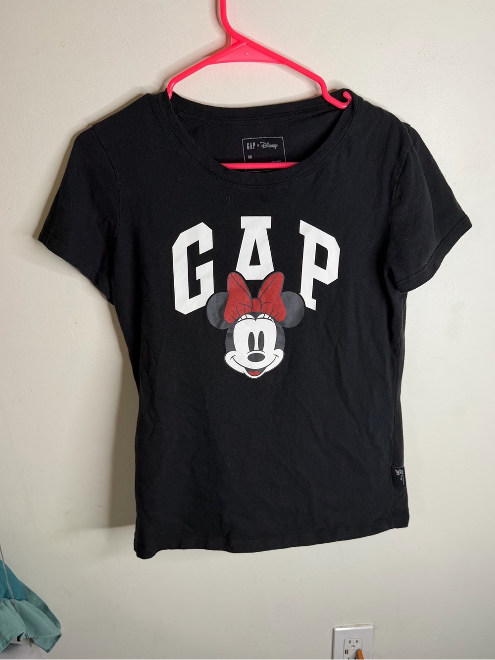 GAP Black Minnie Mouse Tee with Red Bow